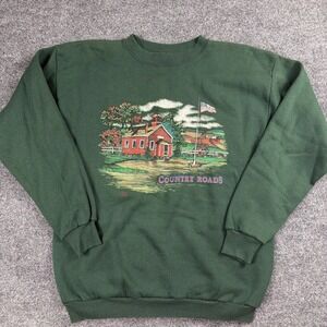 Vintage Cotton Grove Country Roads Sweater‎ Size Large USA Farming Graphic Print